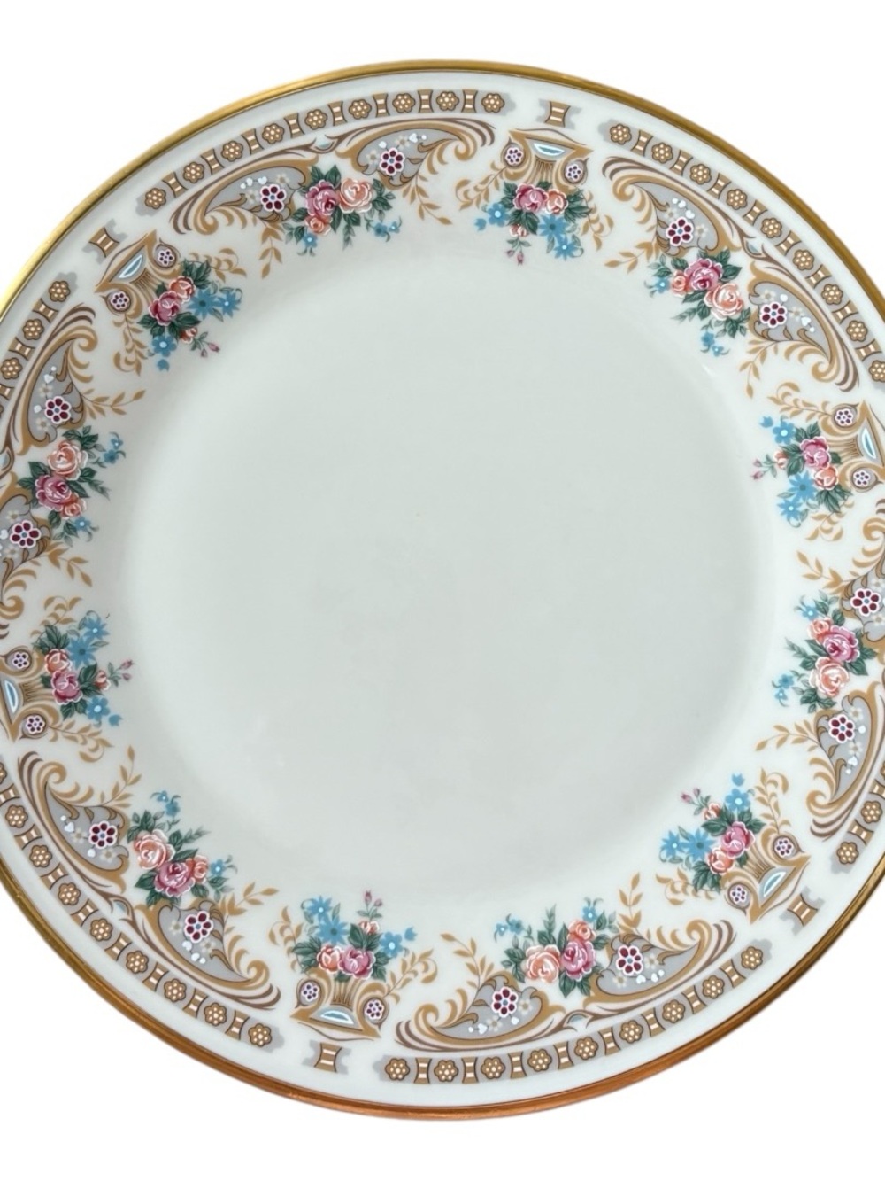 Lenox Versailles Dinner Plates Set of 4 Fine China Floral Gold Trim Vintage